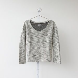 Anine Bing Gray Cotton Scoop Neck Sweater